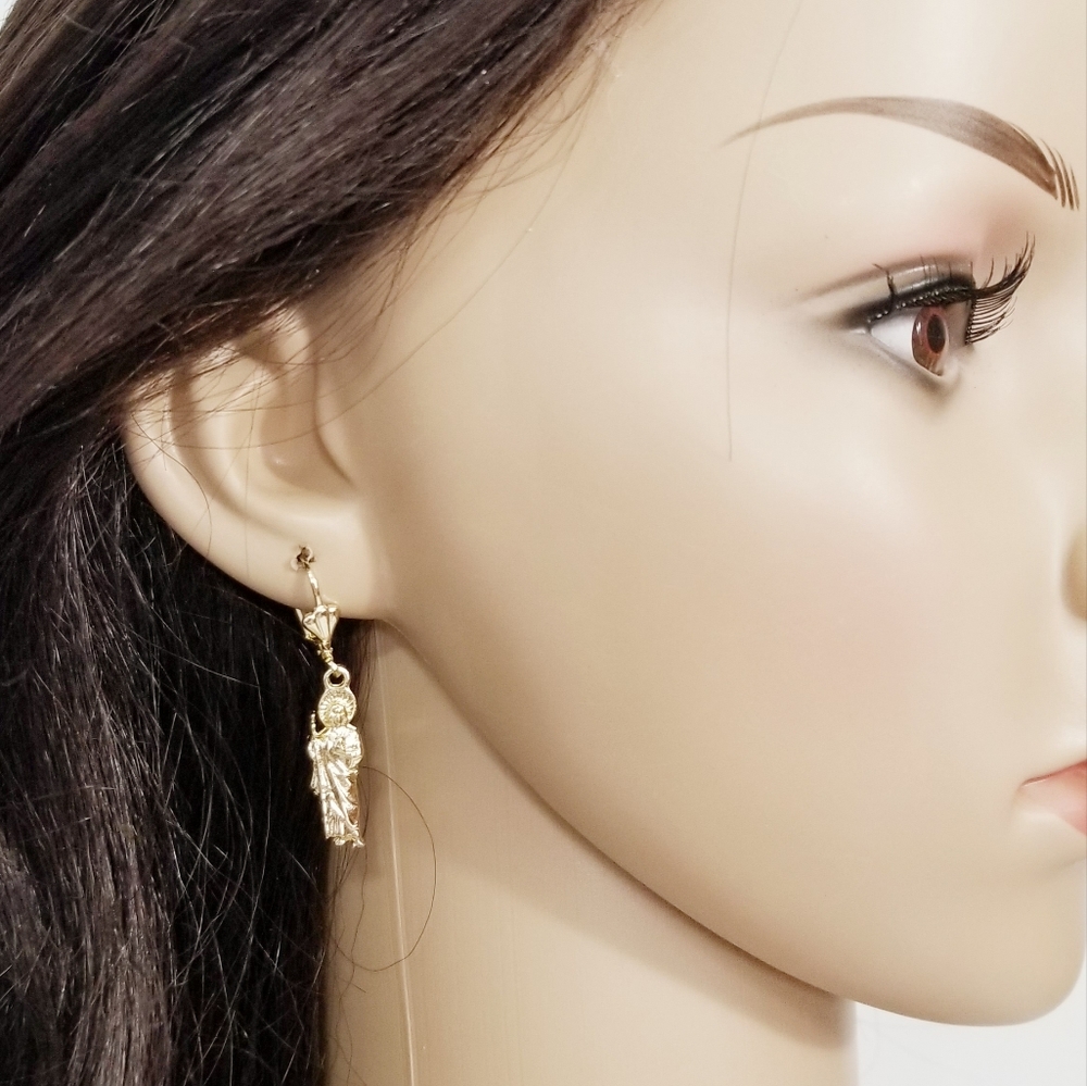 Saint Jude Women's Earrings. 14K Gold Plated. New